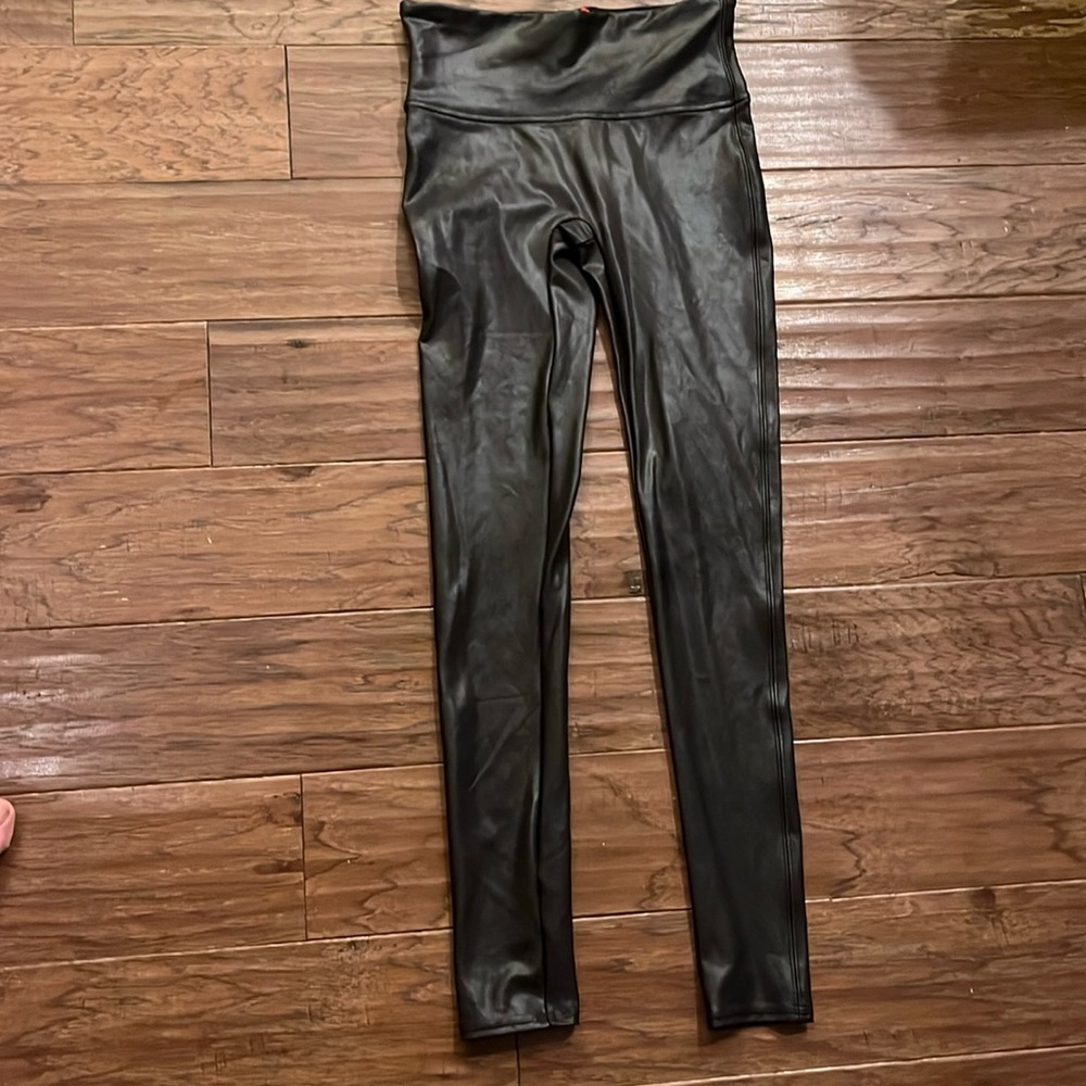 SPANX Faux Leather Leggings in Black Size S